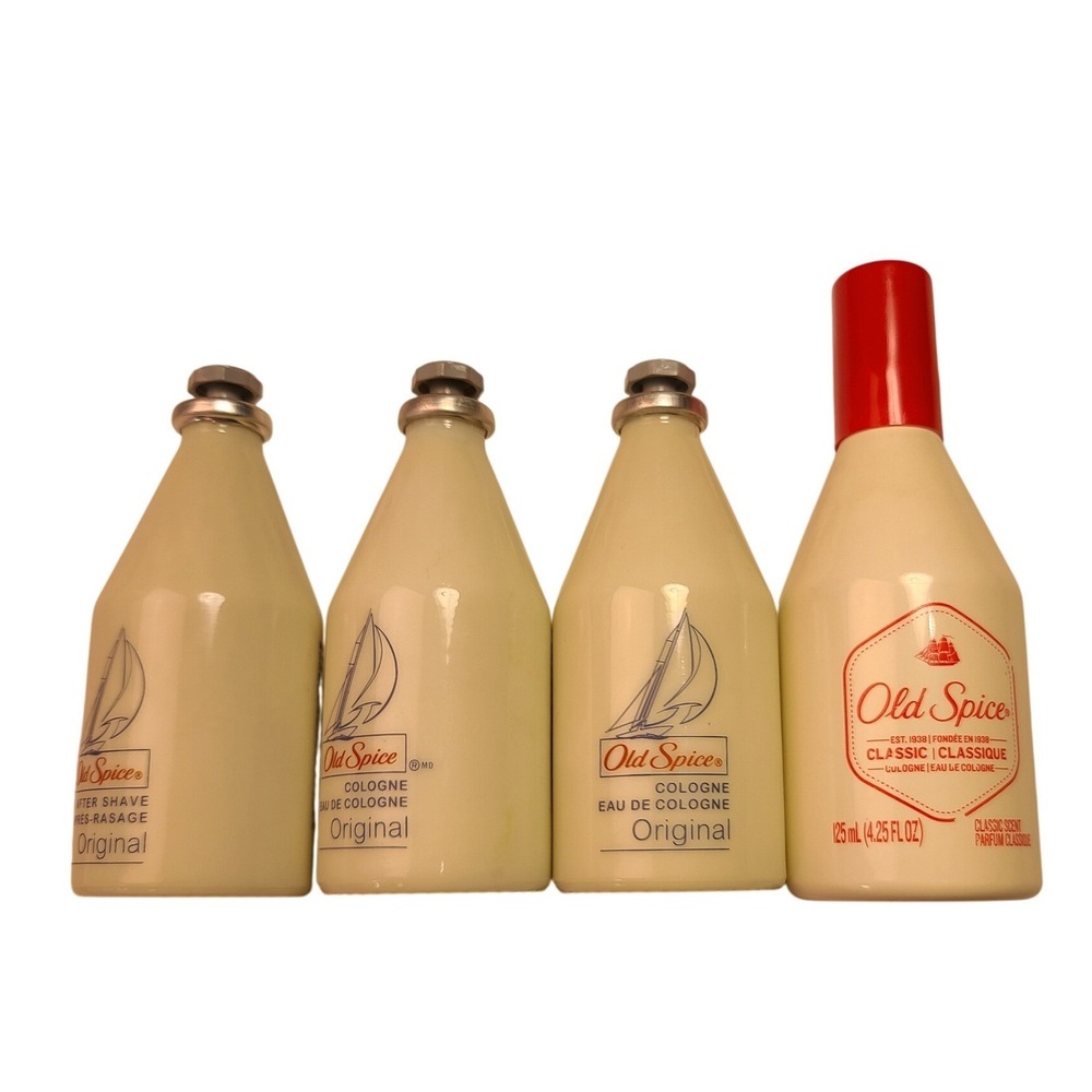 Vintage Old Spice Original After Shave and Cologne 4 Bottle Set 1997 Classic